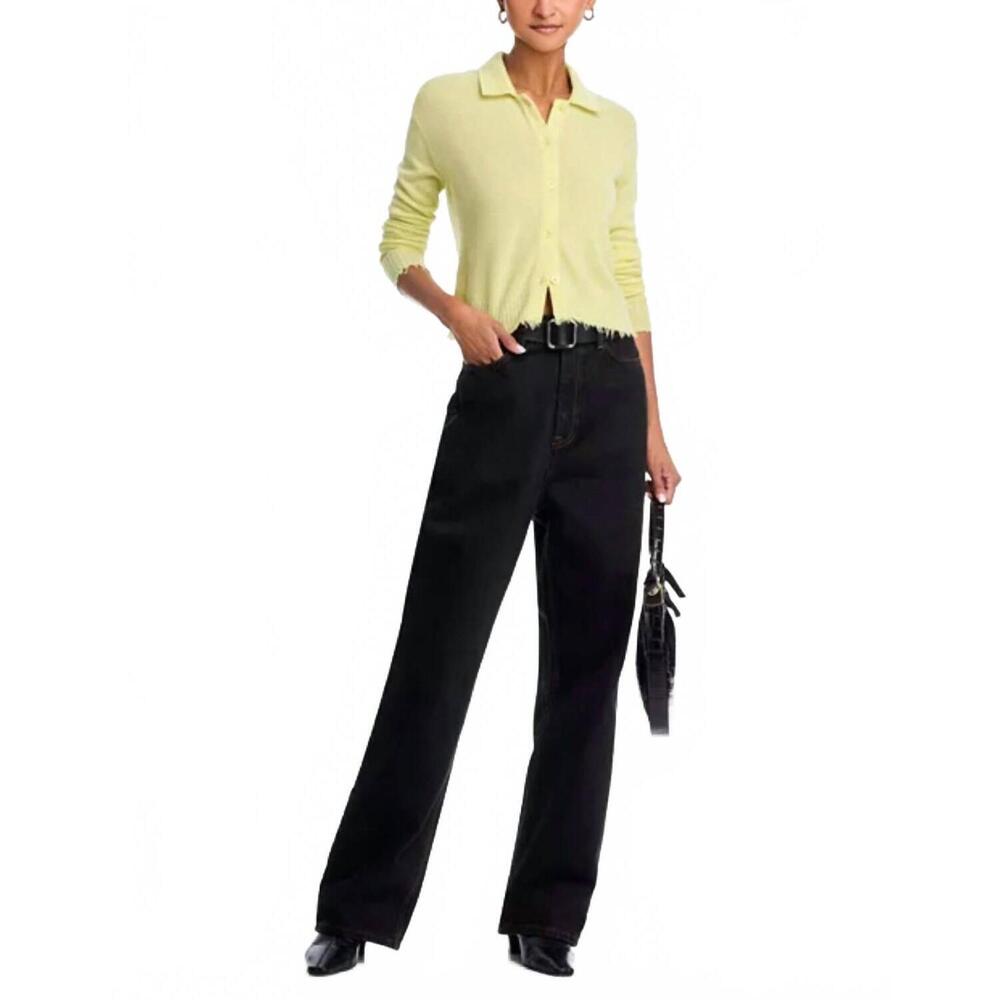 NEW RE/DONE loose polo cardigan in limeade